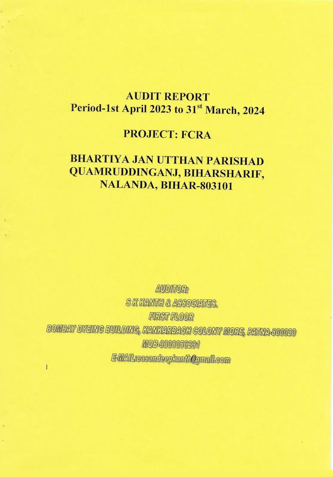 FCRA Audit 2023-24